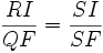 \frac{RI}{QF} = \frac{SI}{SF}