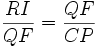 \frac{RI}{QF} = \frac{QF}{CP}