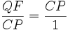 \frac{QF}{CP} = \frac{CP}{1}