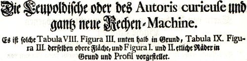 aus Jacob Leupolds Theatrum Aritmetico Geometricum