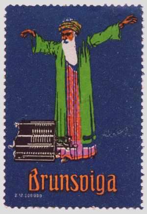 Werbemarke "Magier" von Brunsviga